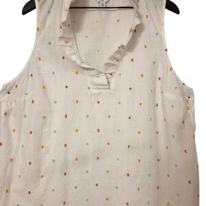 Crown & Ivy Multicolor Dot Ruffle Tank‎ Top